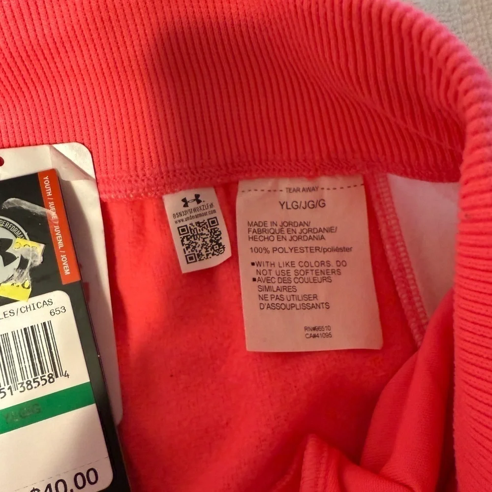 Under Armour Girls Armour Fleece Sweat Pants Pink Size L